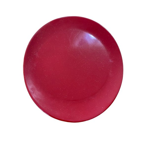 New OVal Red Dinner plate Sparkle Glitter 11.5 in Set of 3 Melamine - Picture 1 of 3